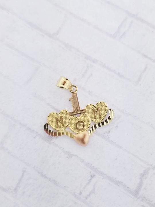 14k Two Tone Vintage Mom Charm