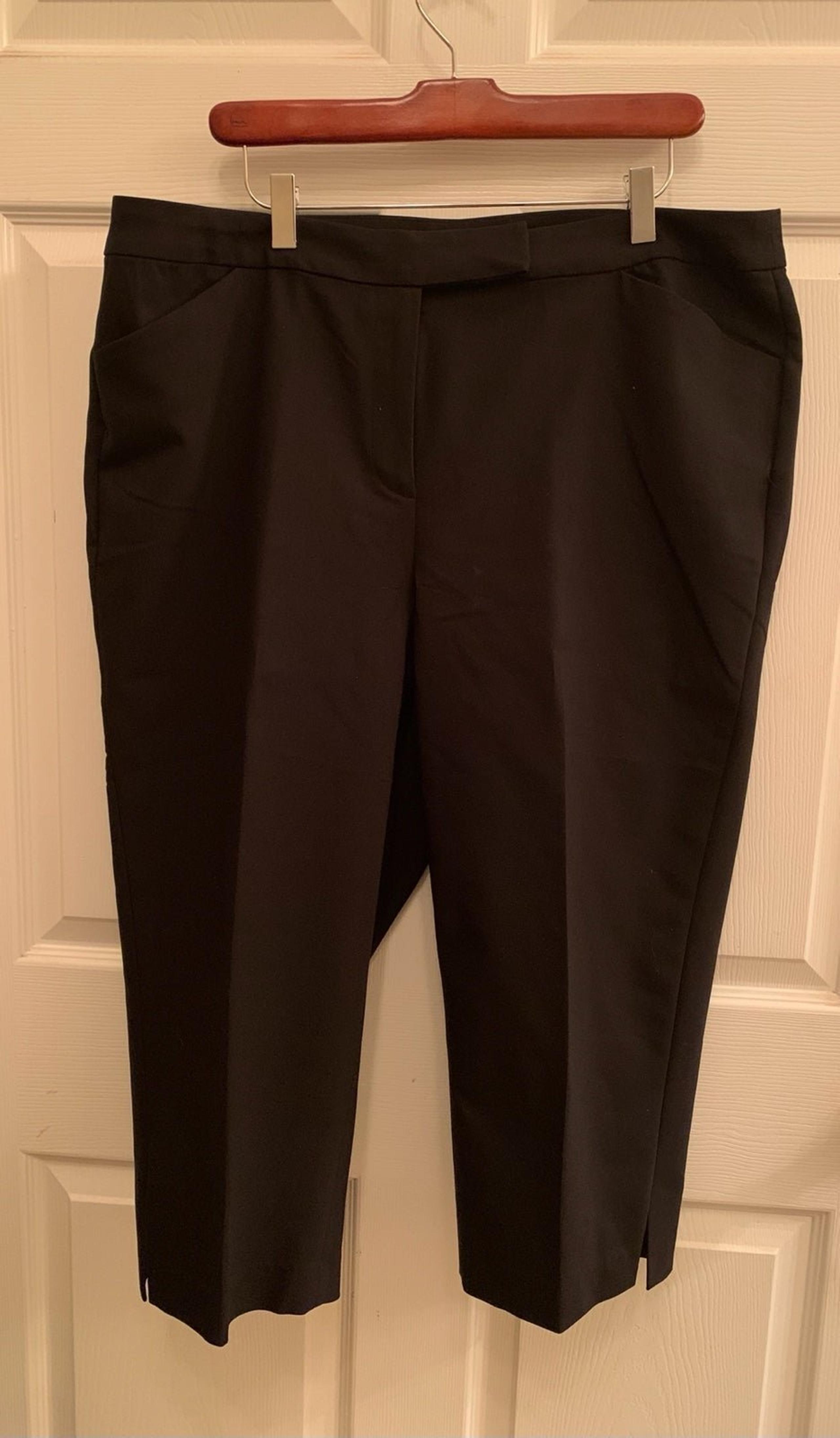 Ruby Rd. Women Cropped Zipper Front Pants (Black) Size 16 Women Style 82801 NWOT