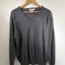 Peter Millar Mens Large Sweater V-Neck Gray Merino Wool Long Sleeve Pullover