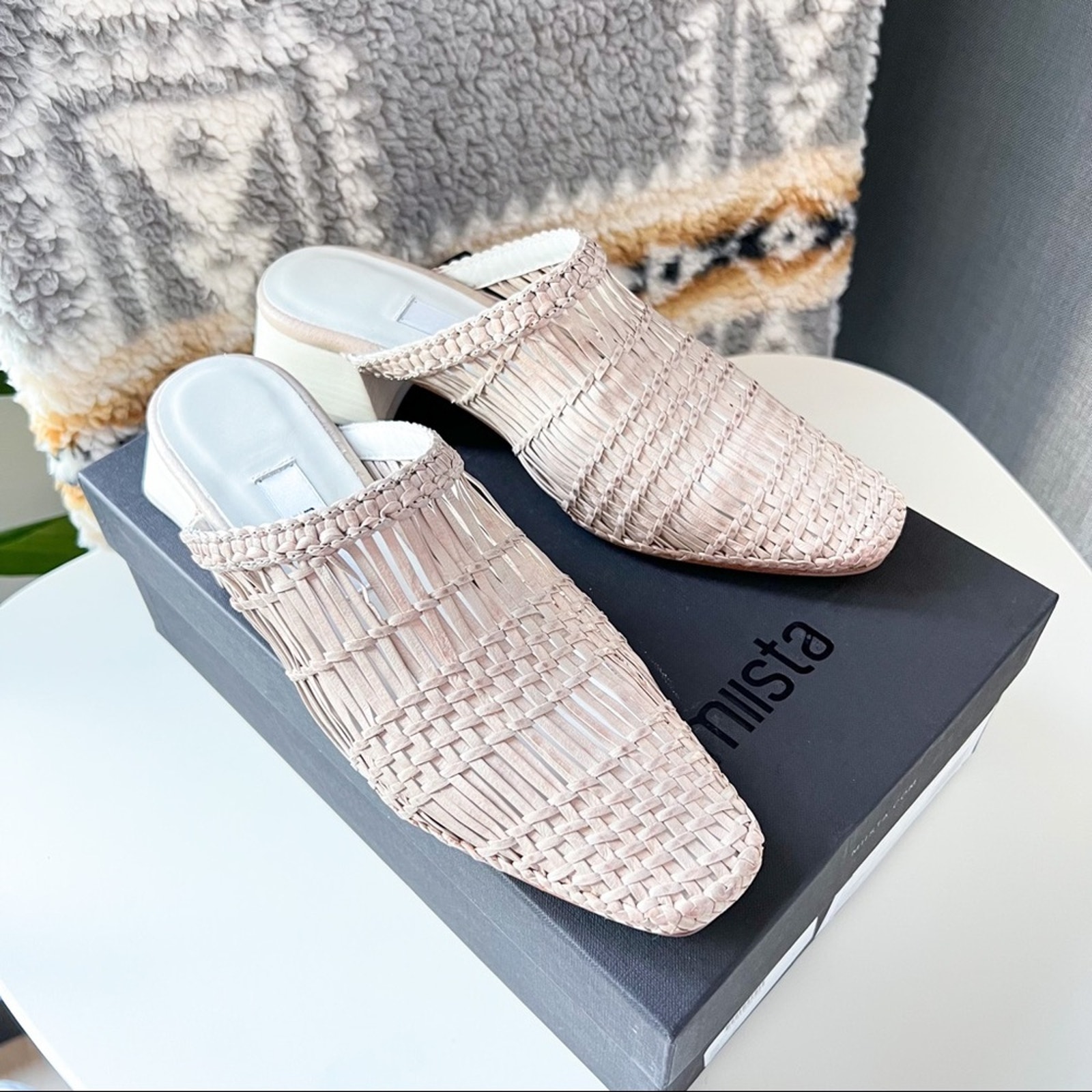 Miista Araxie Parchment Beige Slip-On Leather Mule Women’s Size 37