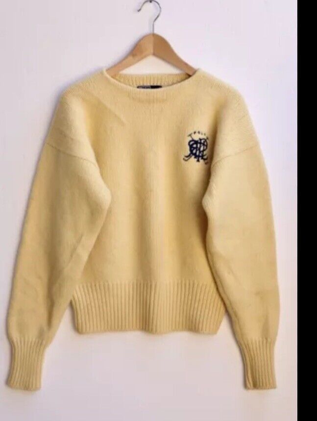 Vintage Ralph Lauren Embroidered Cricket Logo Knit Crewneck Sweater, Size Large