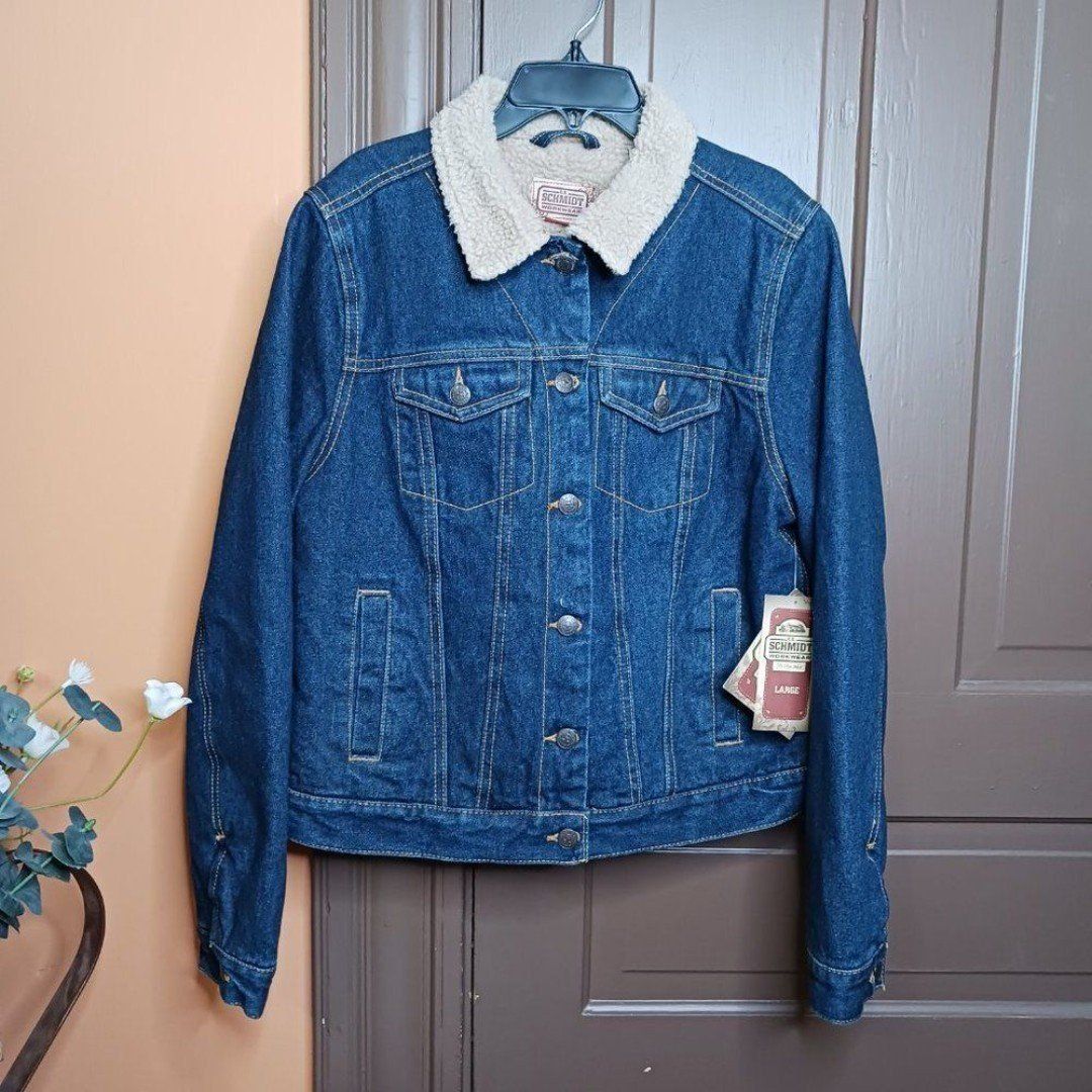 Vintage C.E. Schmidt Workwear Sherpa Lined Women's Size L Jean Jacket