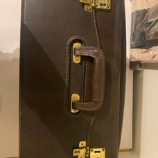 Sea Air vintage brown leather carrying case