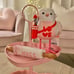 Pink Rae Dunn Bundle - Canister, Stand, Garland, 2 Tea Cup Sets, Heart Tier Tray
