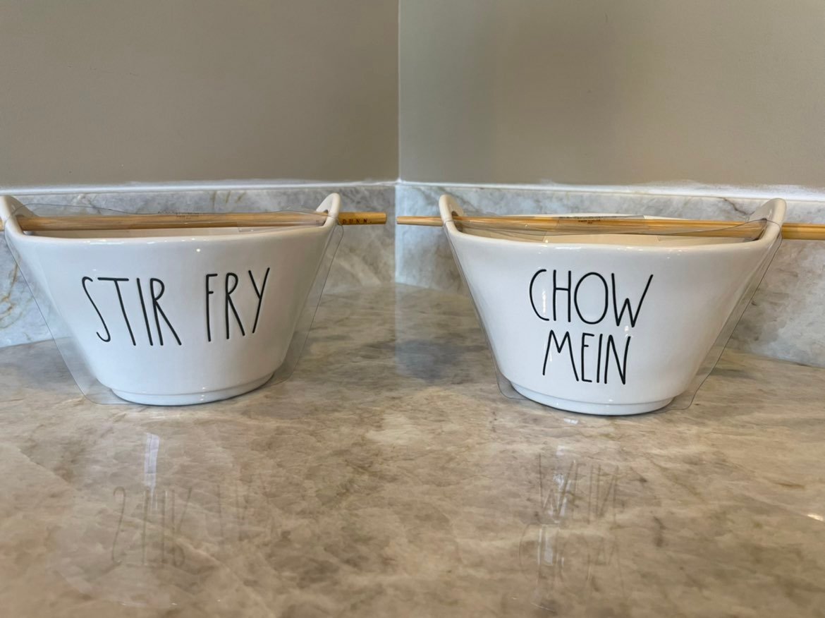 Rae Dunn STIR FRY & CHOW MEIN bowls