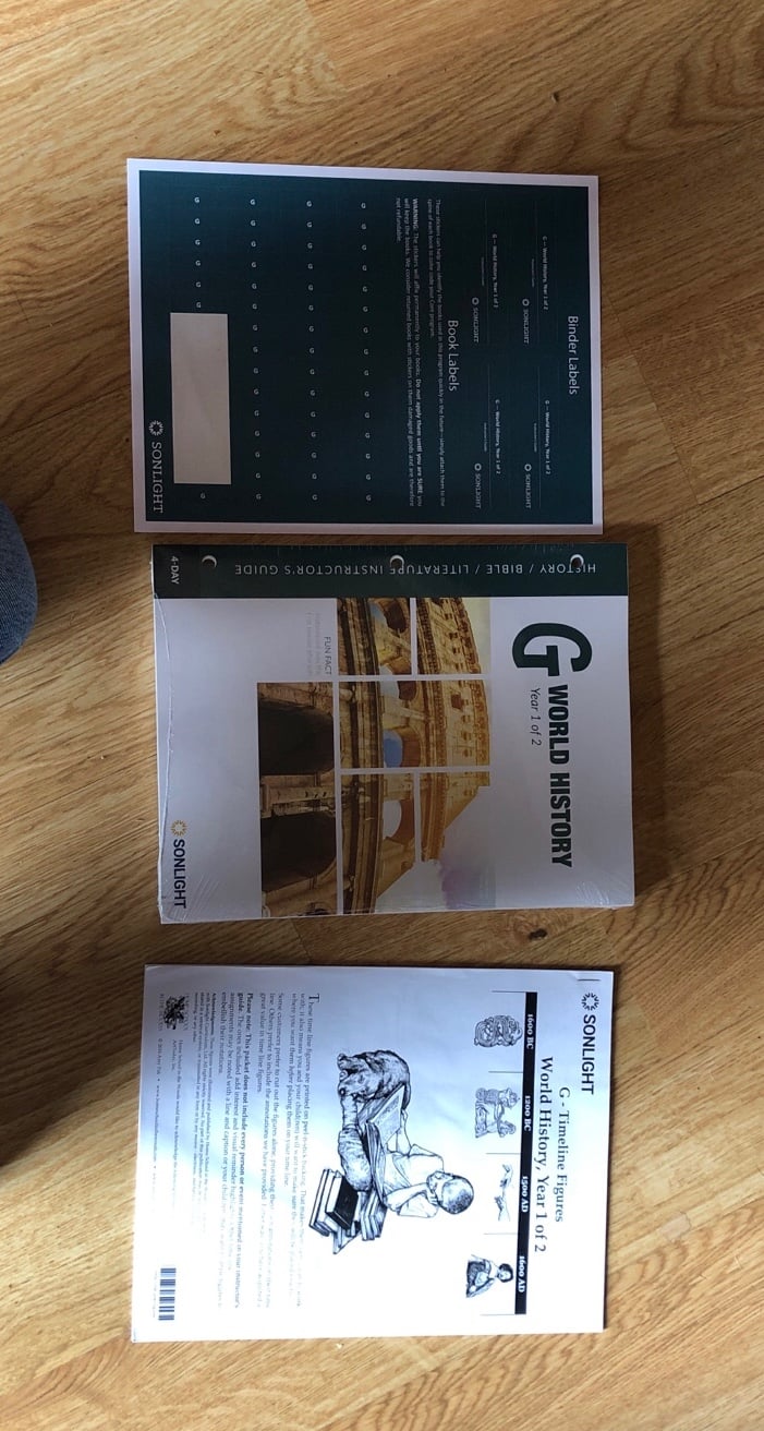 Sonlight level G plus labels and timeline pack