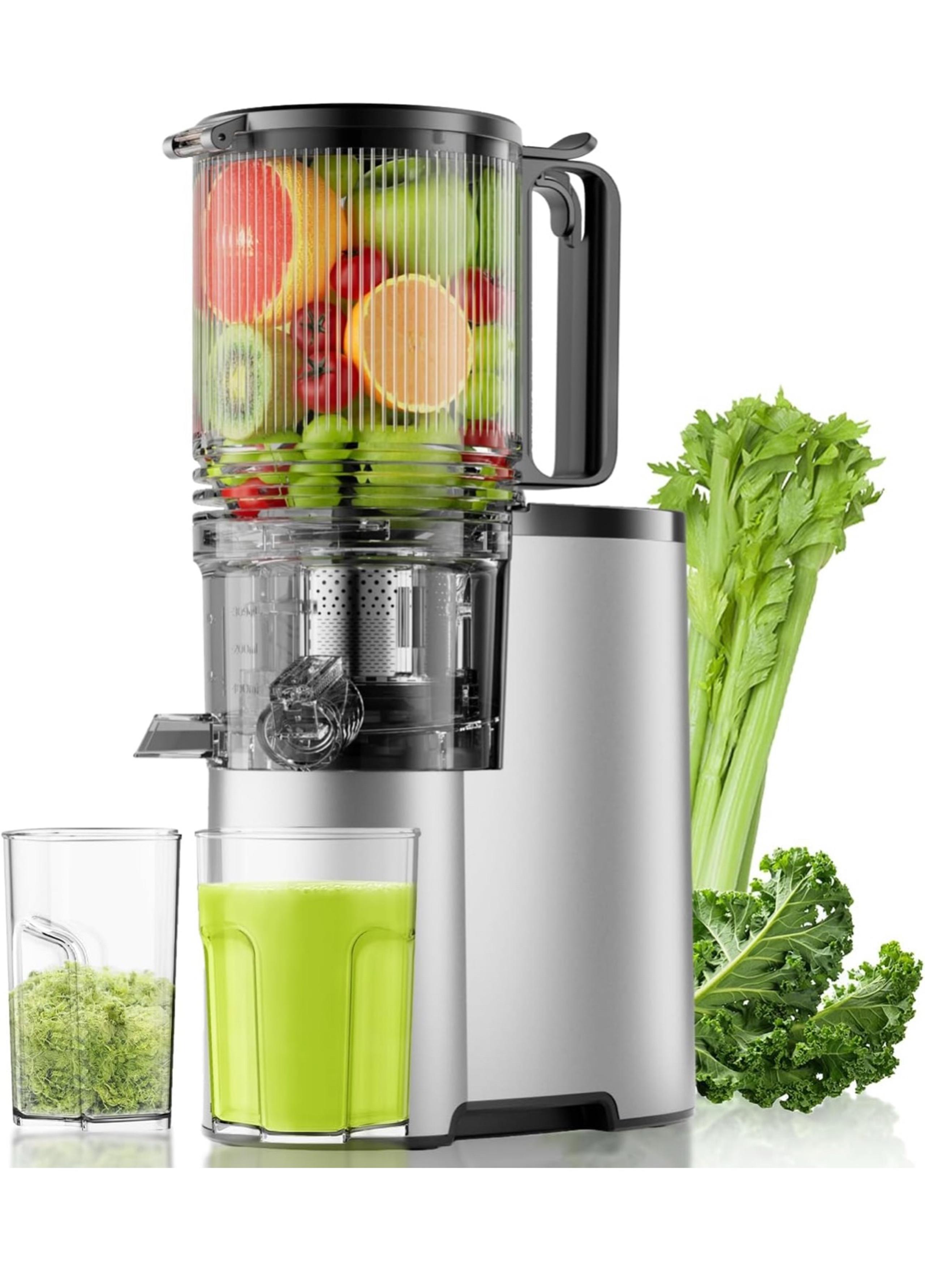 Cold Press Juicer, 5.8" Wide Feed Chute Juice Extractor Machine with 400W New