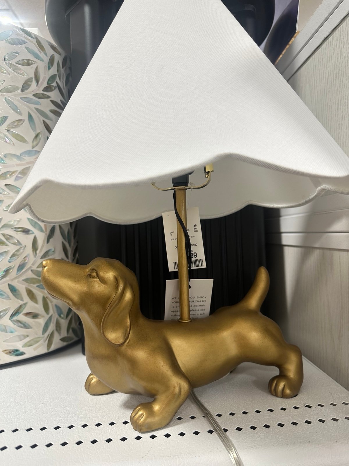 Sooo Cute!!!!!! Little Dachshund GOLD Table lamp