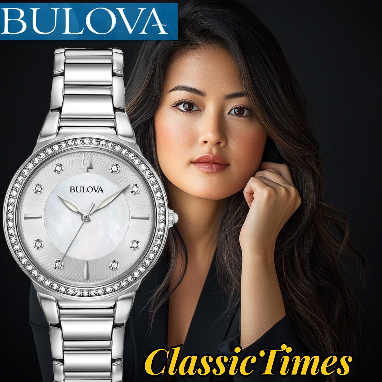 ***BRAND NEW*** Bulova Women's Classic Silver Mother-Of-Pearl Crystal Watch