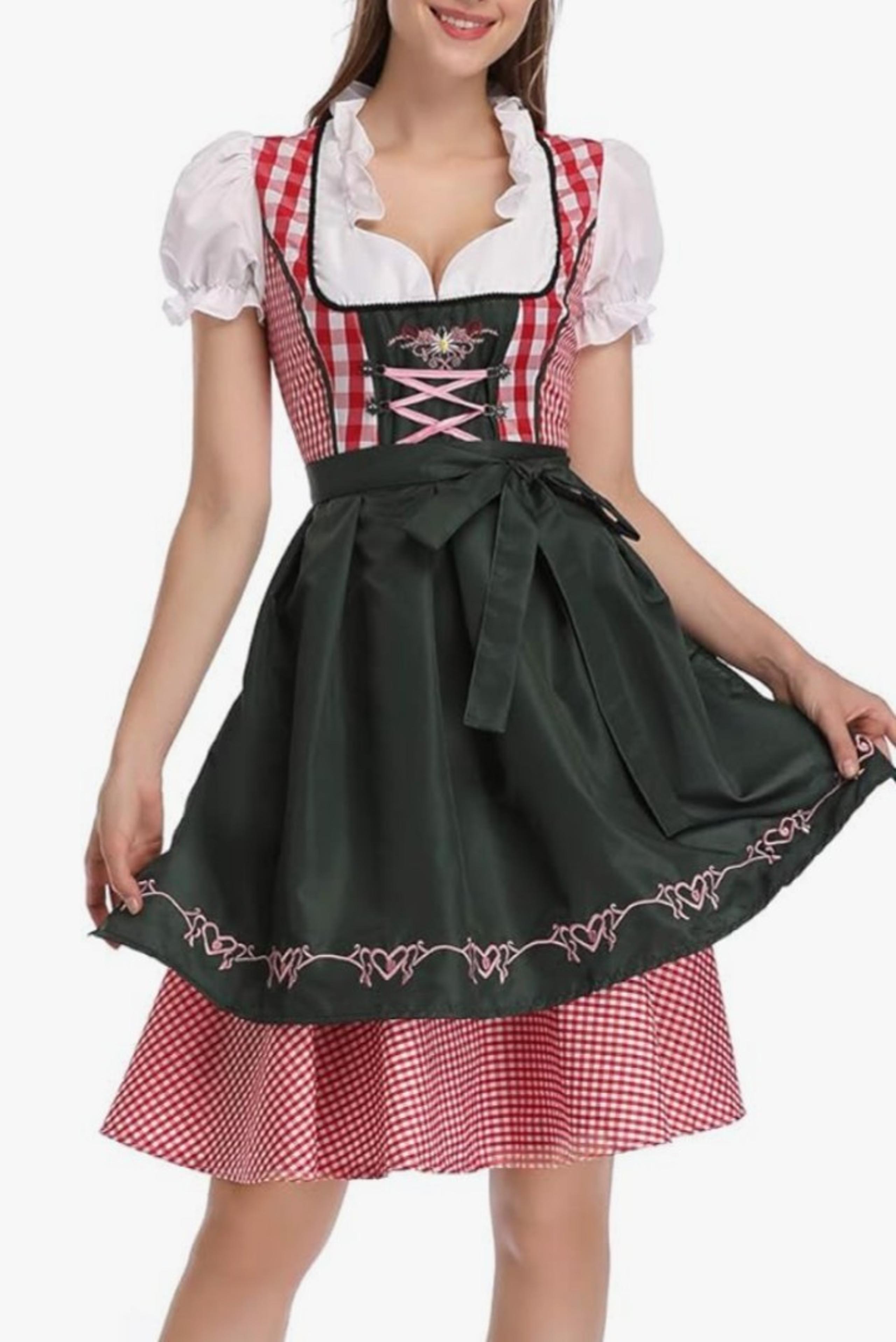 GloryStar Women's German Dirndl Dress 2 pieces Costumes for Bavarian Oktoberfest