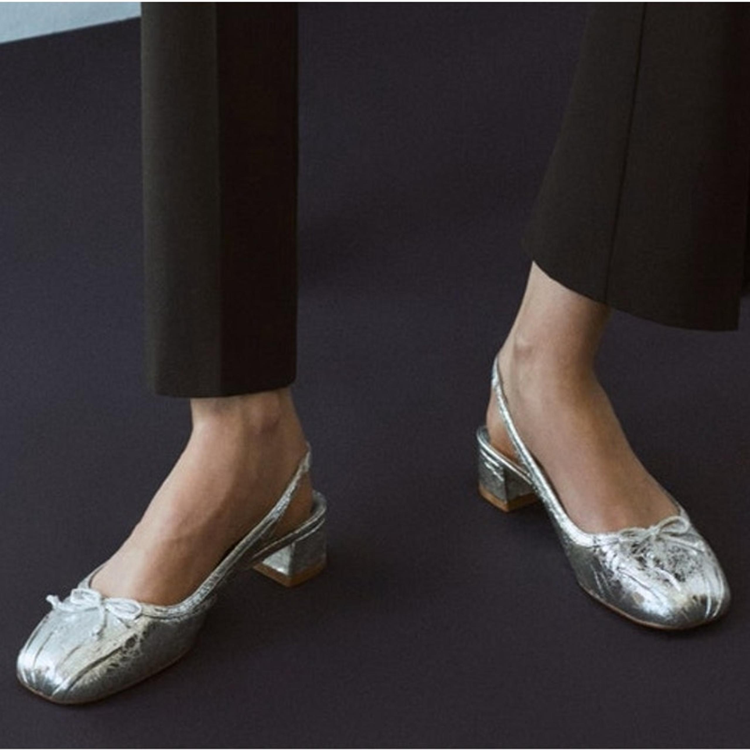 MANGO Metallic Slingbacks NWT