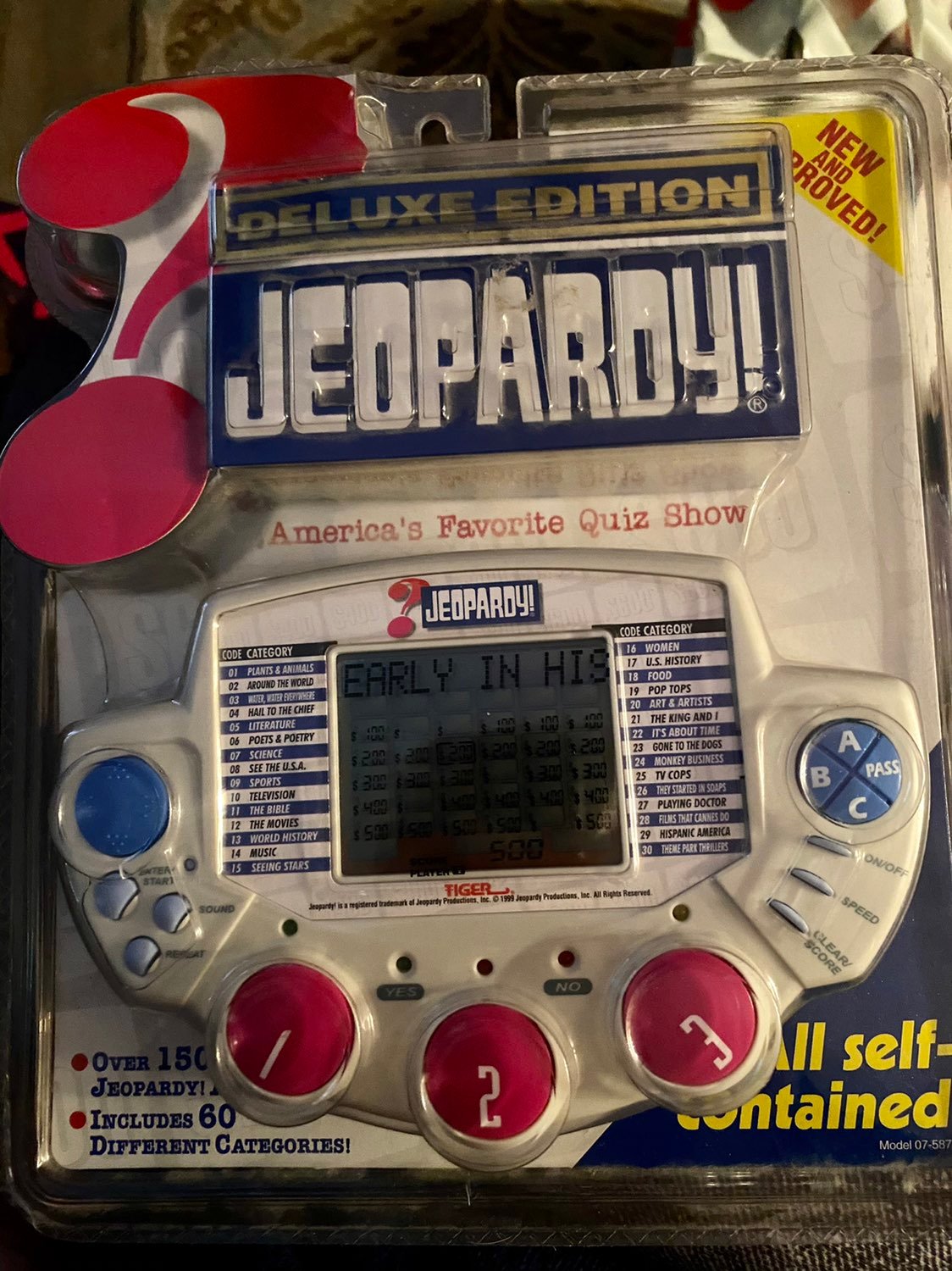 Vintage Handheld Jeopardy Game