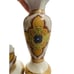Set of 2 Vintage Large Ceramic Crackle Glaze Hand Painted Candlesticks