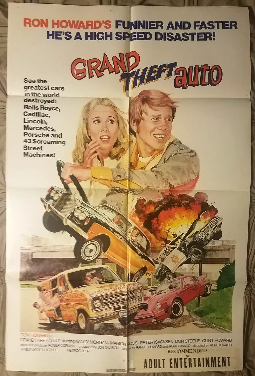 GRAND THEFT AUTO Original Movie Poster 1977 One Sheet Folded