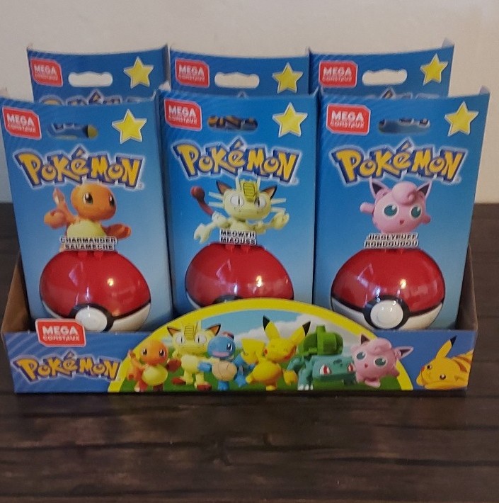 Pokemon Mega Construx. Figure and Poke Ball. Set of 6.