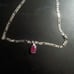 Ruby pendant on Cuban style chain 925