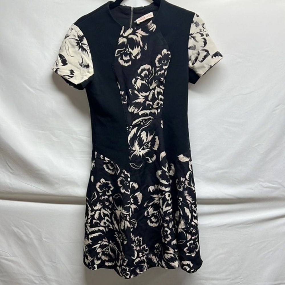 Rebecca Taylor Floral Block Dress 100% Silk Women's Size 6 or 8