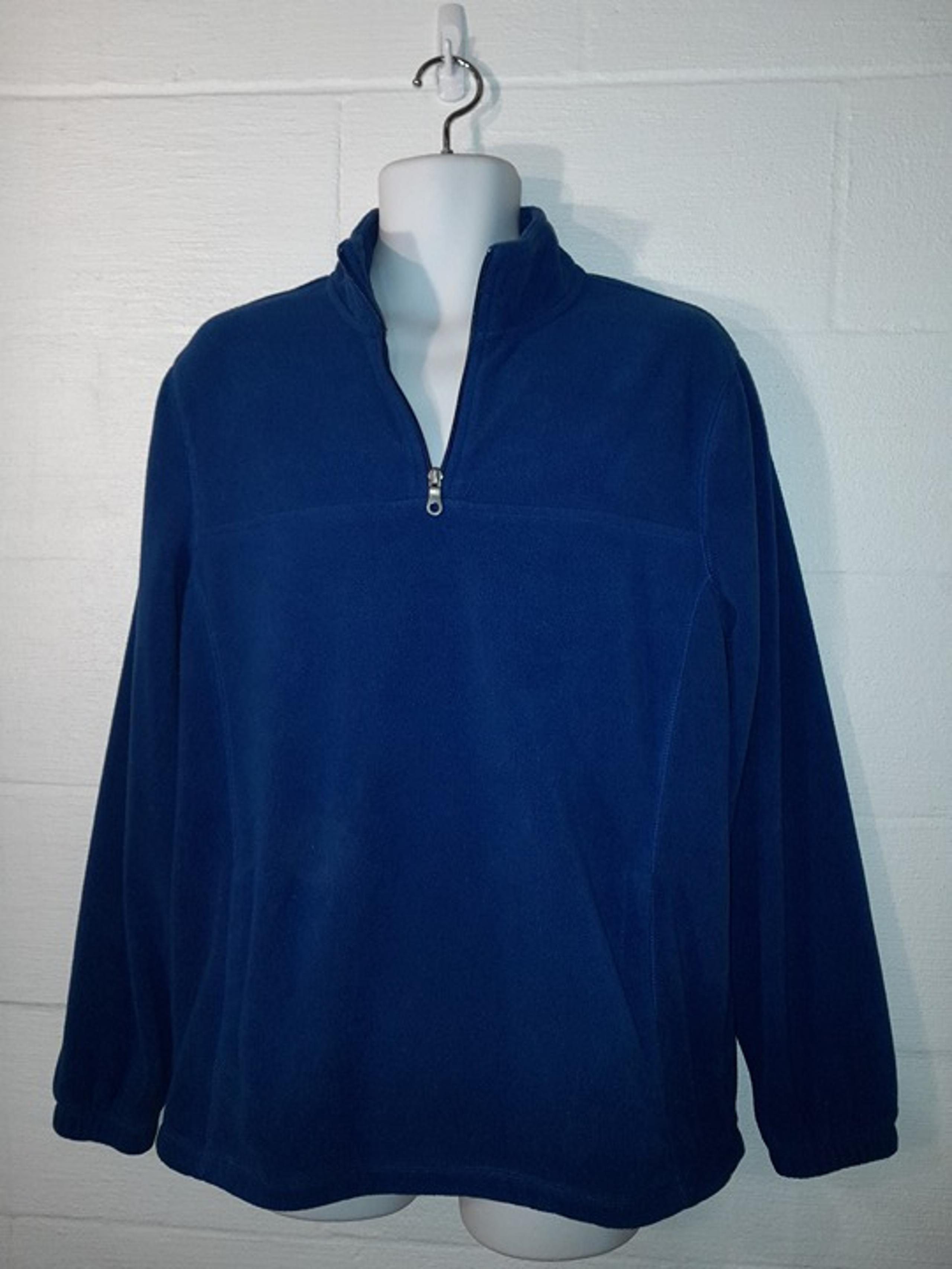 Croft & Barrow Men's Size Medium Blue Fleece Quarter Zip Pullover Sweatshirt