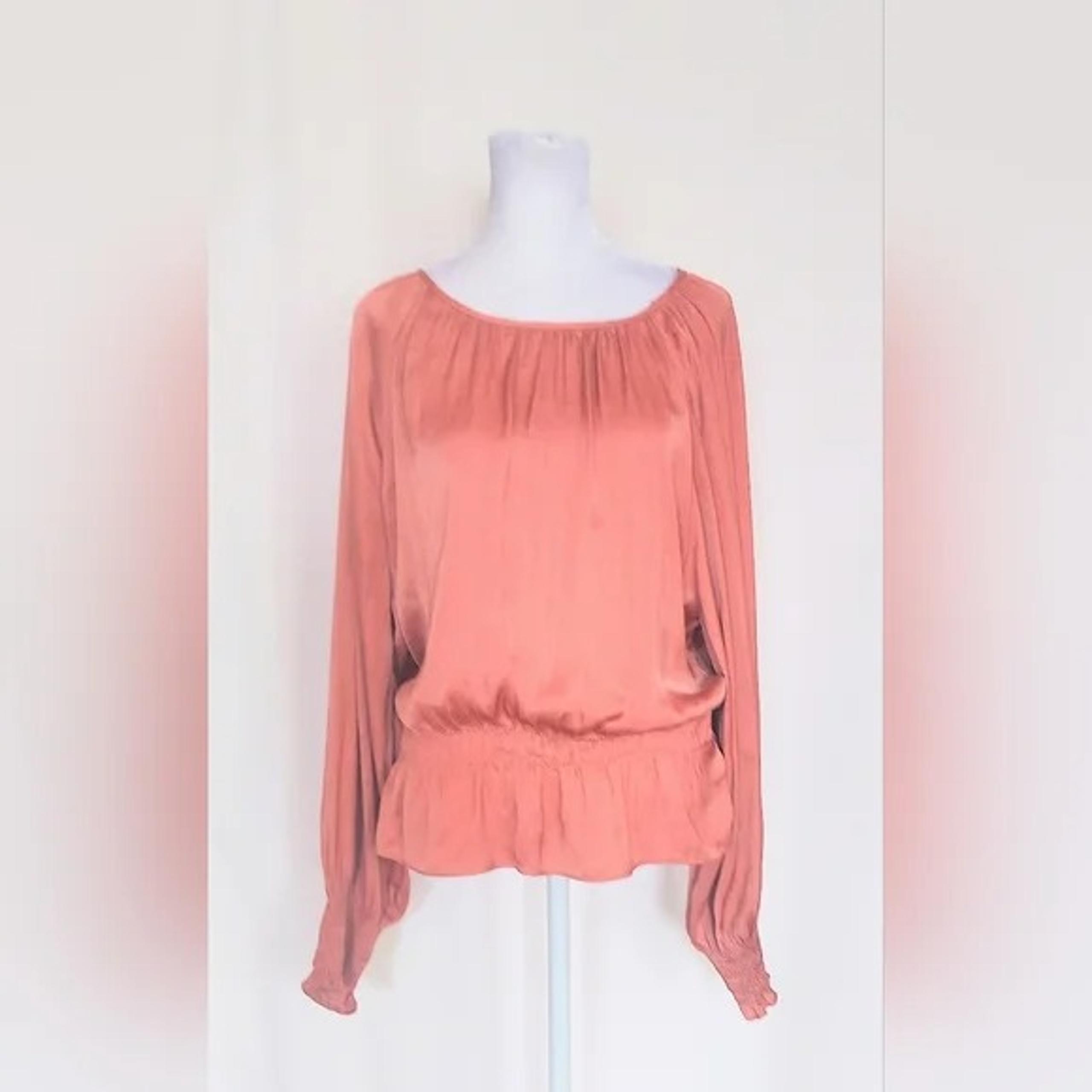 Marc New York Andrew Marc Womens Size M Top Blouse Pleated Front Tie Back