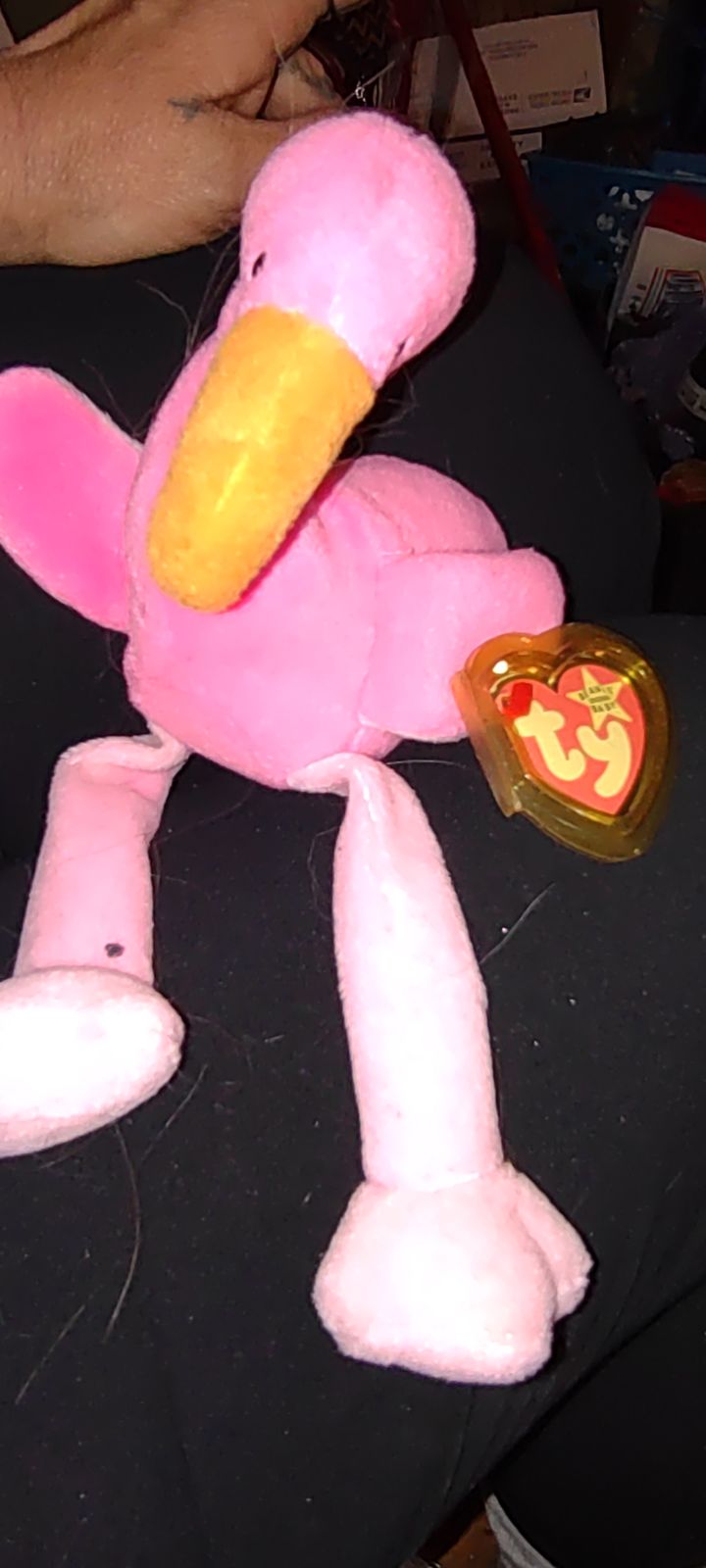 Ty beanie babies Pinky the flamingo 1995 Rare Retired With Tags “PINKY”