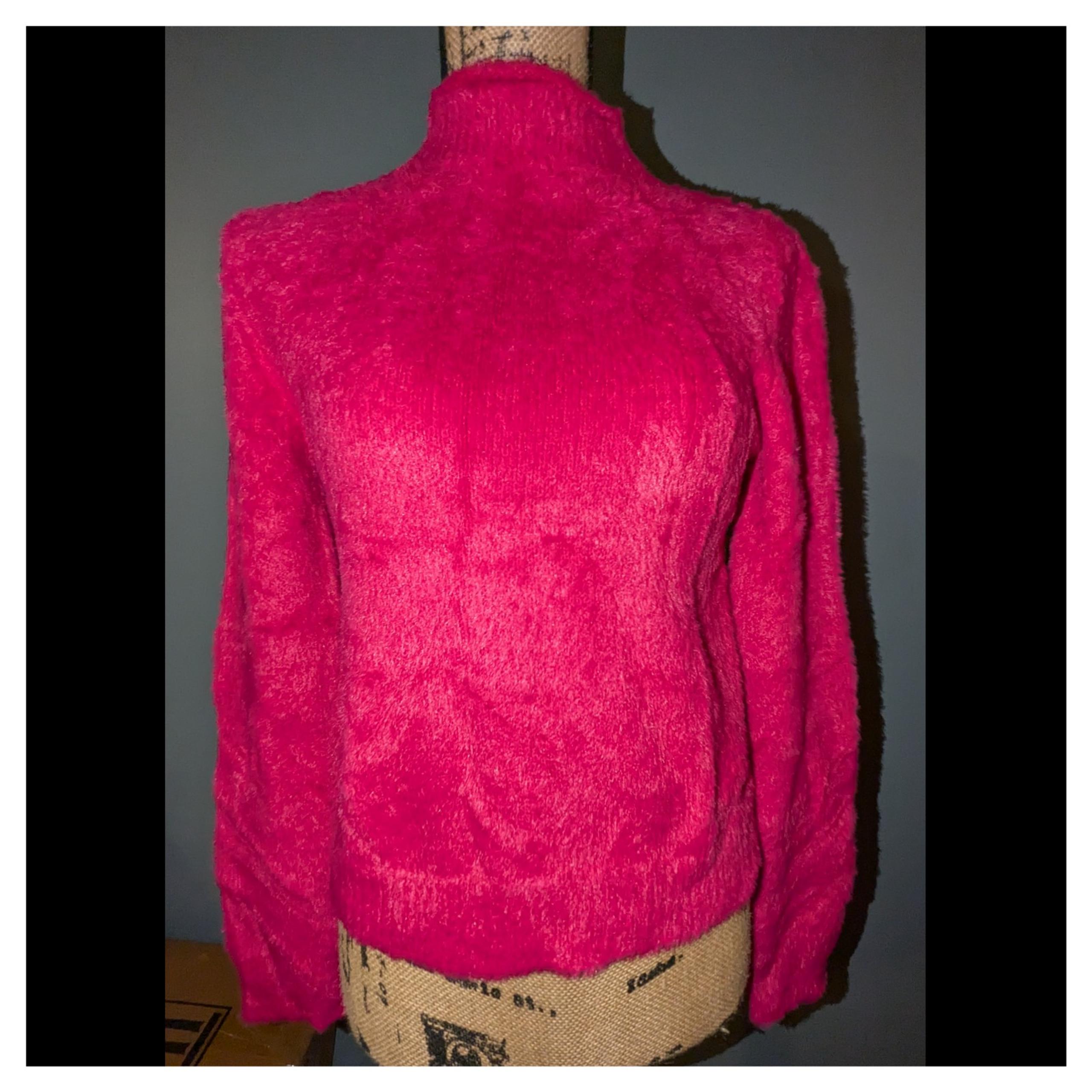 Universal Thread Fuzzy Mock Turtleneck Pullover Sweater Pink XS