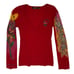 Ed Hardy Graphic V-Neck Sweater S Red Long Sleeve Tattoo Y2K Skull Floral Goth