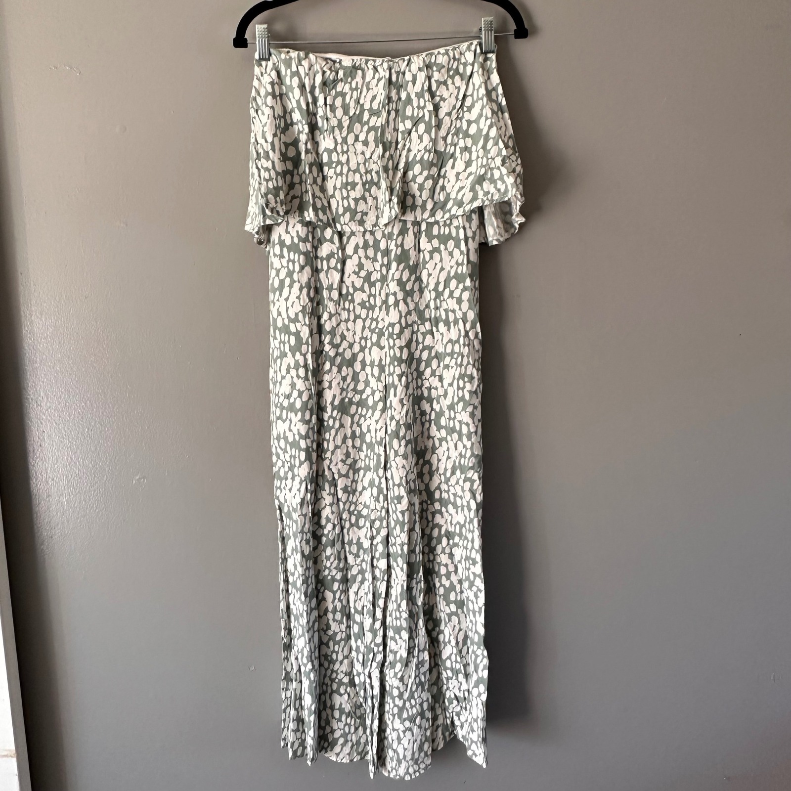 L * Space Paulina Strapless Jumpsuit | Green + Cream