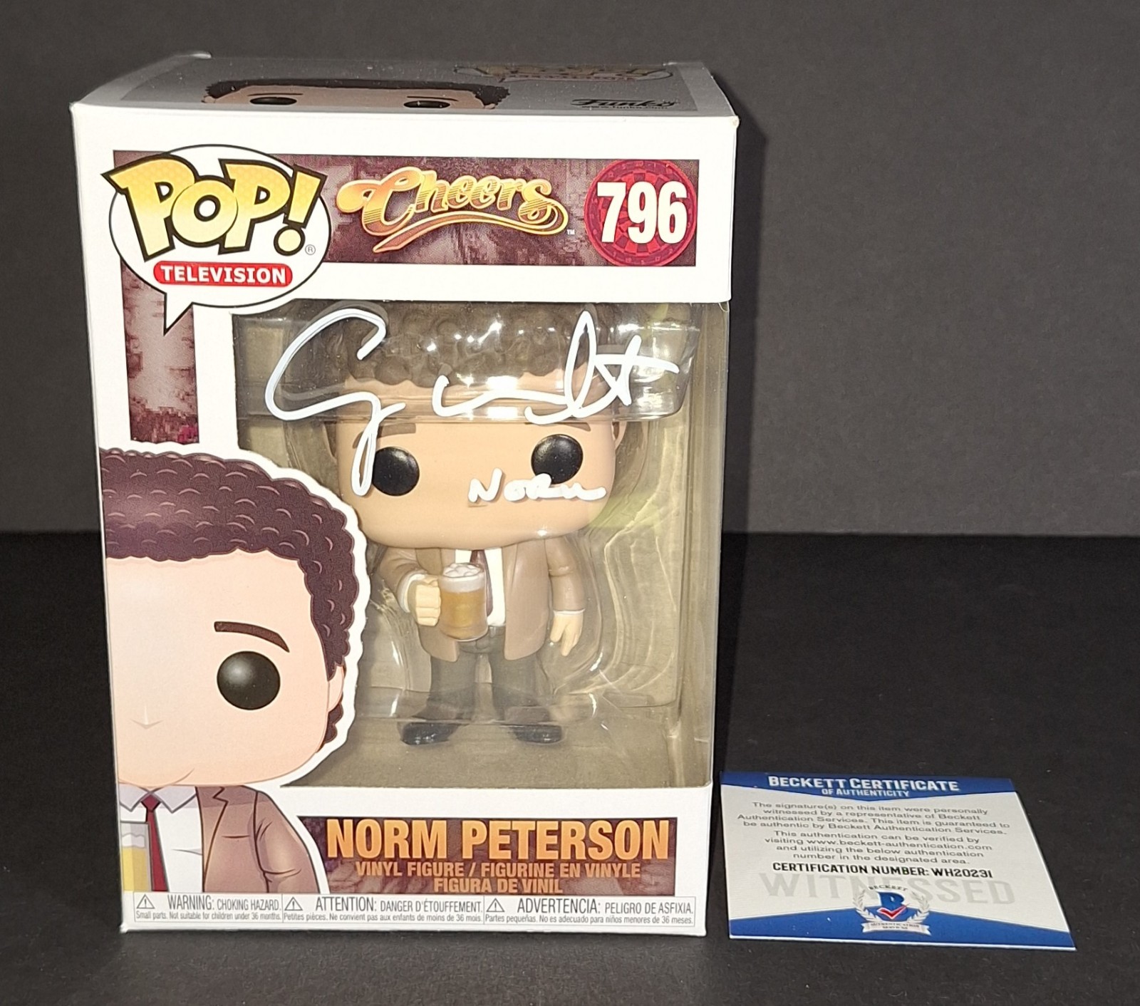George Wendt autographed Funko Beckett COA