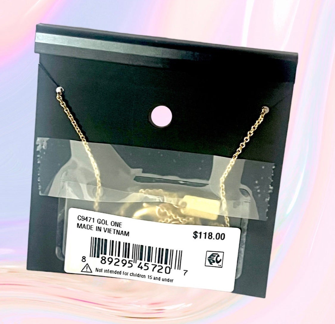 Outlet Coach Women’s Multicolor Signature Script Necklace New With Tags MSRP $118
