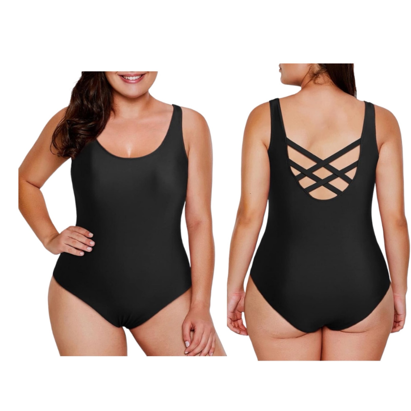 NWOT Womens Color Block Print One Piece Swimsuit 2XL