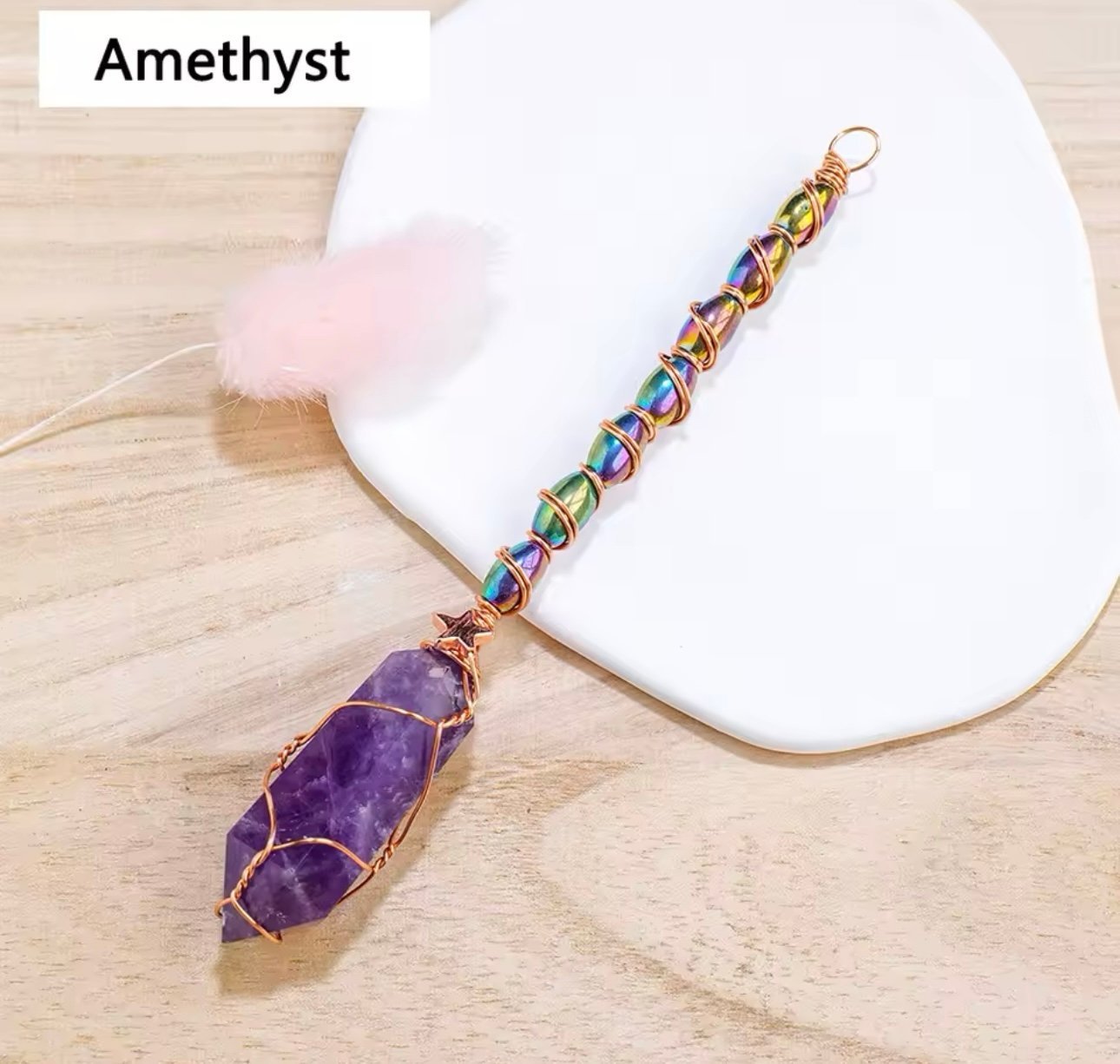 Hand made Reiki Amethyst healing wand (Reiki)