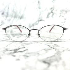 Technolite TLD520 LI Eyeglasses Round Oval Gray Half Rim Frame 49-18-135
