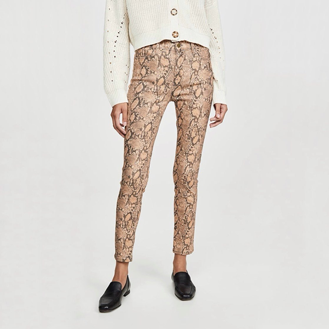 Frame NWT Le High Skinny Crop Coated Python Jeans