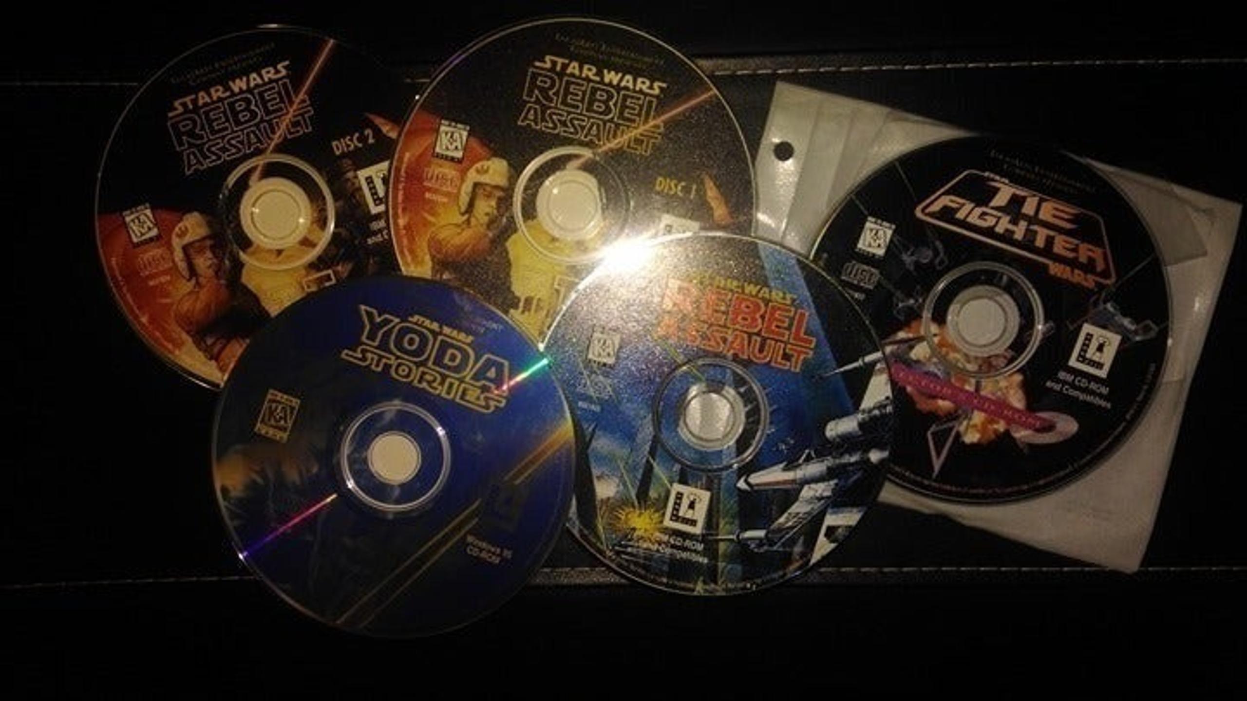 Star Wars 7 classic PC Games - Dark Forces, X-Wing, Rebel Assault, Yoda, Cmdr