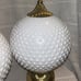 MCM Milk Glass Hobnail Round White Light Fixtures With Gold Hardware