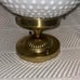 MCM Milk Glass Hobnail Round White Light Fixtures With Gold Hardware