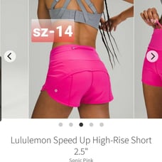 Lululemon Speed Up HR short 2.5 sz-14 Sonic Pink