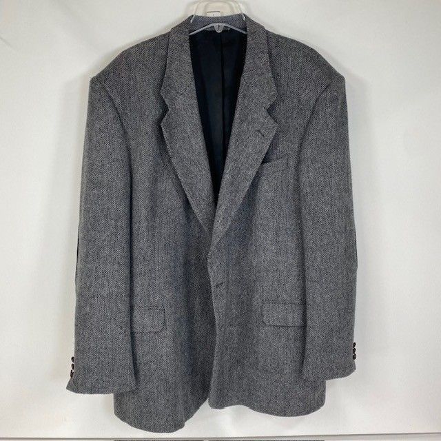 J.D. Christopher London Gray Wool Blazer Sport Coat Elbow Patches 48L