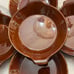 Part I: 3/6Vintage Hall Pottery #433 Brown Glazed Casserole/Bowls 10/ea