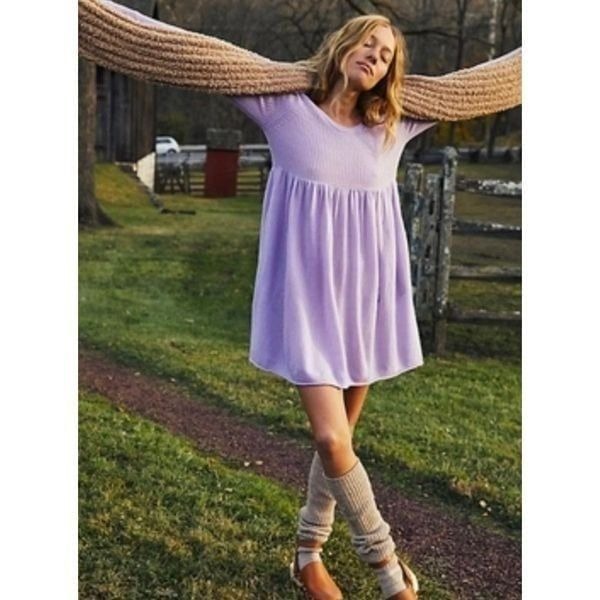 New Free People babydoll mini sweater dress size S