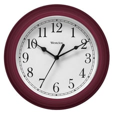 beautiful Wall Clock Simplicity Analog Round Home Office Clock Burgundy