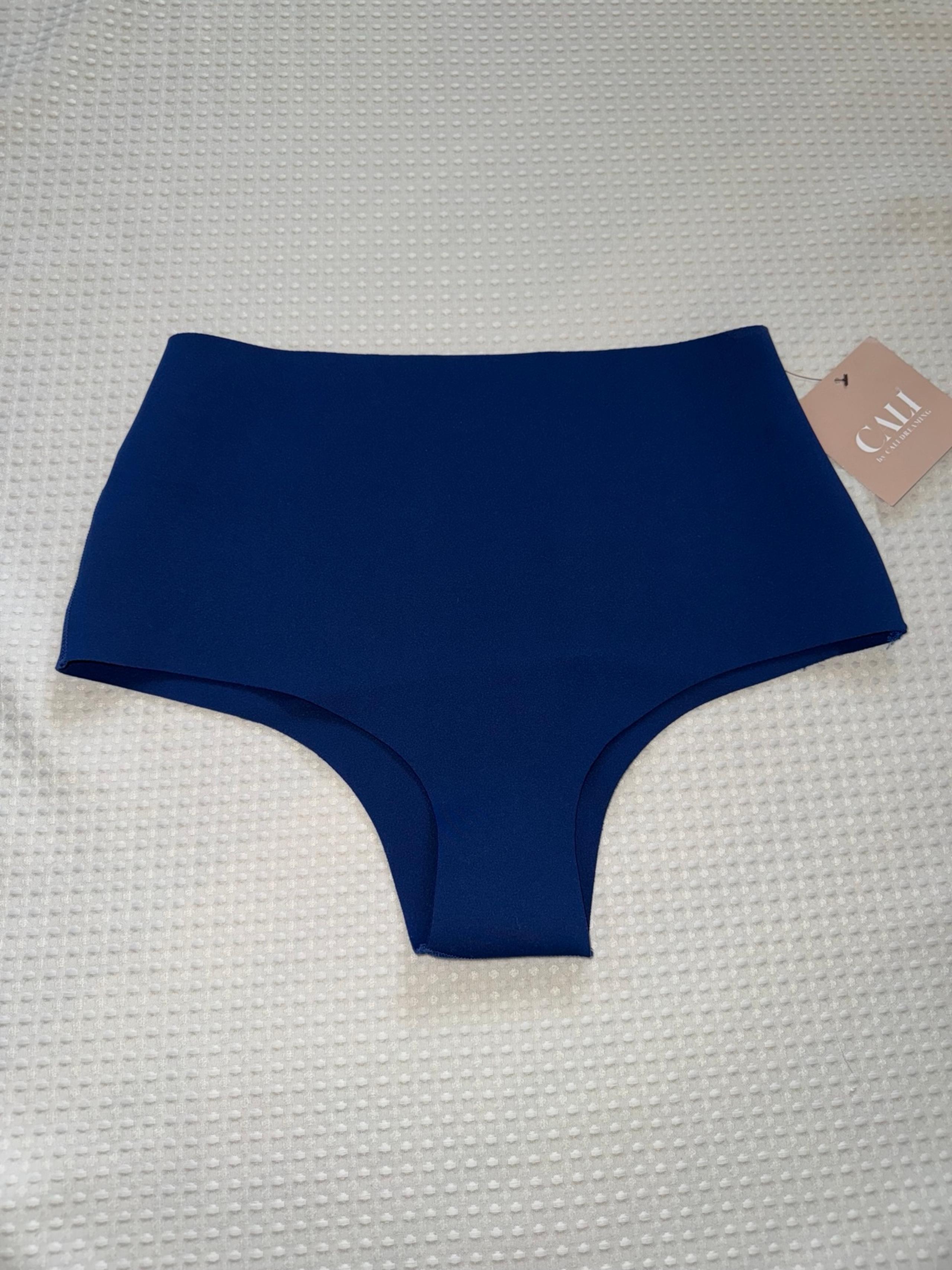 Navy Blue High Waisted Neoprene Swim Bottoms Medium / Large NWT