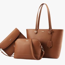 Brand New 3PCS Handbag Set, Tote, Crossbody Bag & Cosmetic Bag, Purse Set