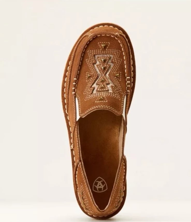 Ariat Cruiser Azteca Ginger Suede/Light Gold Glitter Shoes Sz 6.5