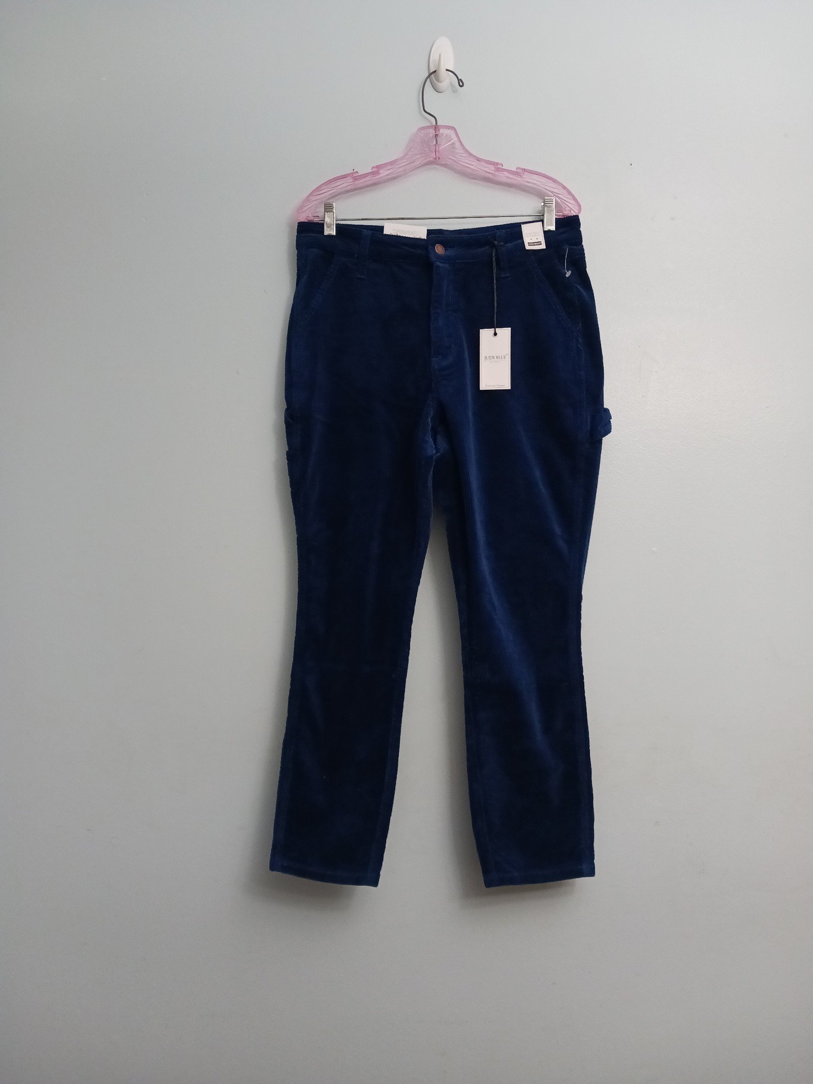 Judy Blue size 28 women's slim fit, high waist cargo,navy blue corduroy pants.