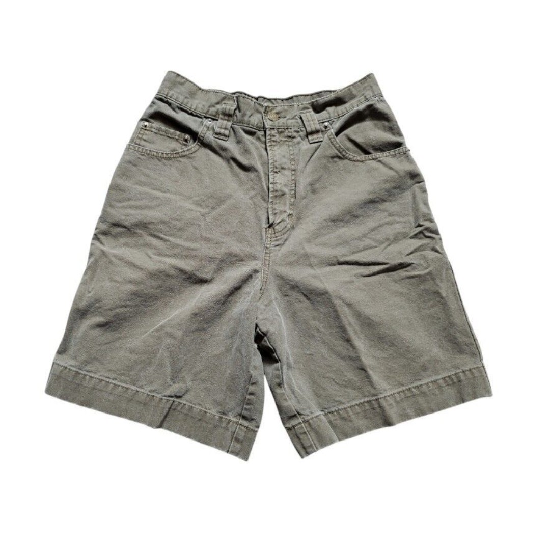 Banana Republic Safari Shorts Women 10 Green Khaki High Rise Hong Kong 90s Y2K