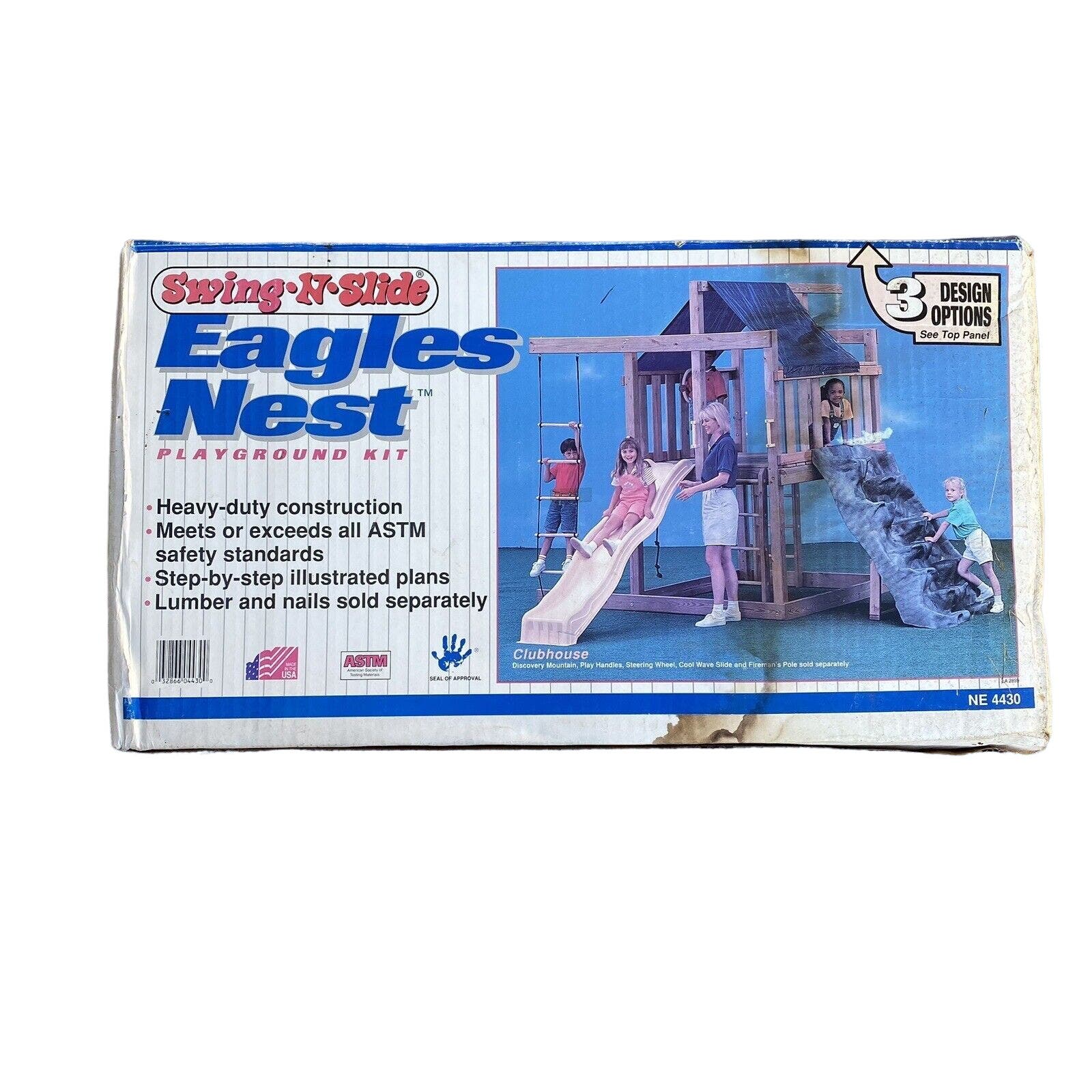 Swing and Slide Eagles Nest Playground Kit New Open Box