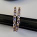 Sterling Silver 925 14K Gold Over Tanzanite Sapphire Hoop Earrings