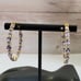 Sterling Silver 925 14K Gold Over Tanzanite Sapphire Hoop Earrings