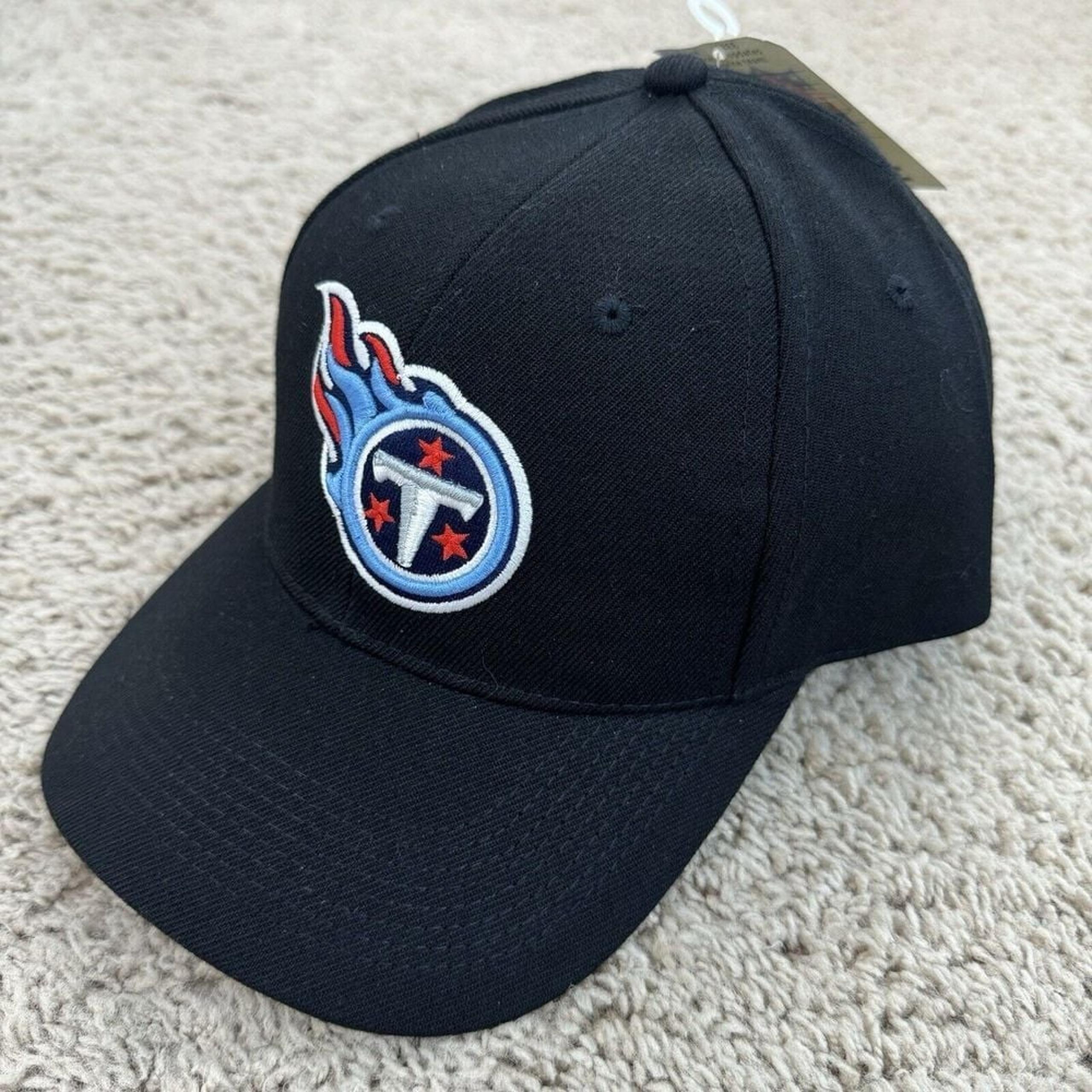 Tennessee Titans Hat NFL Game Day Adjustable Strap Black 3D Team Logo Vtg Cap